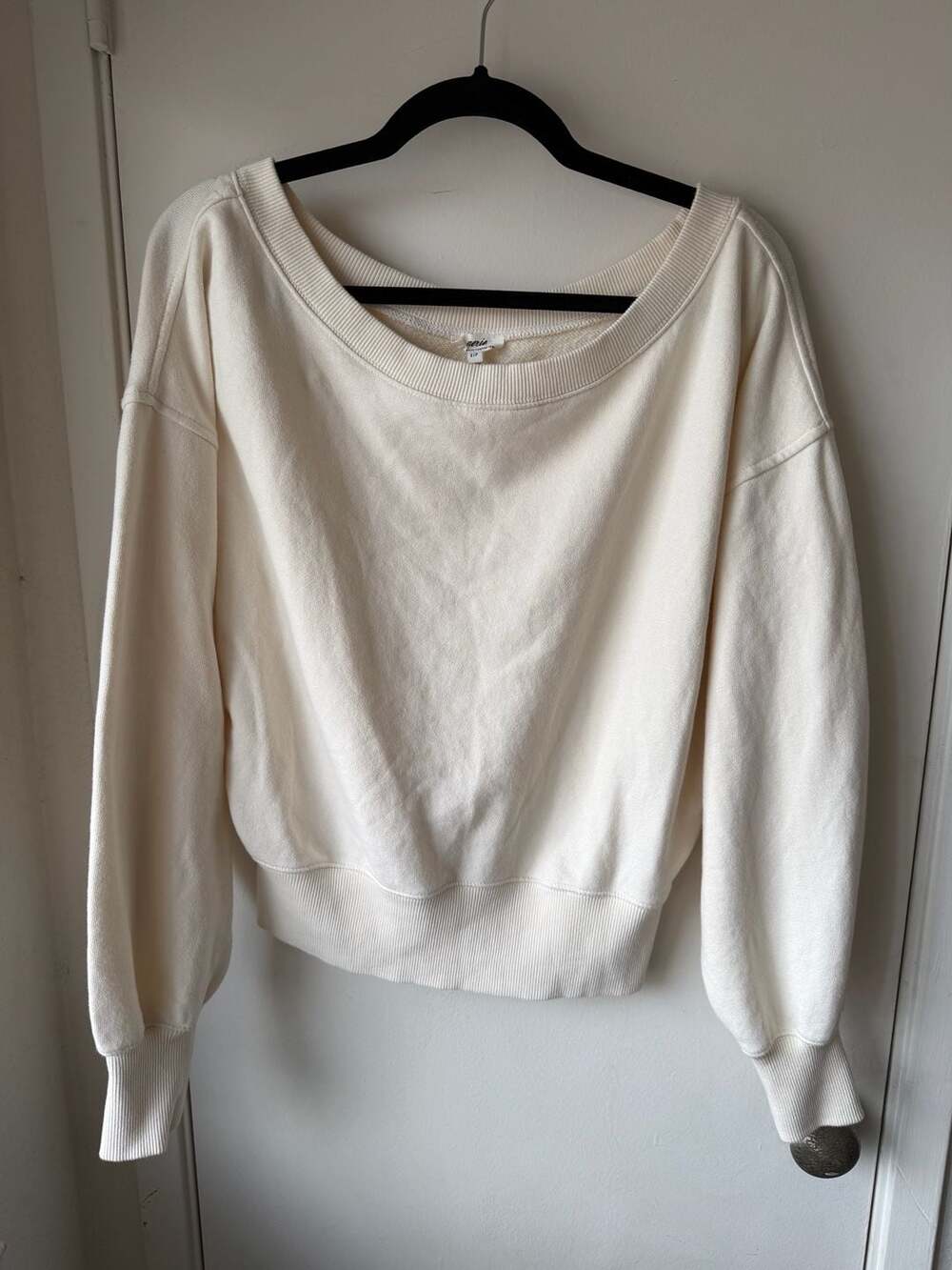Aerie Off The Shoulder Sweatshirt Size S Cream